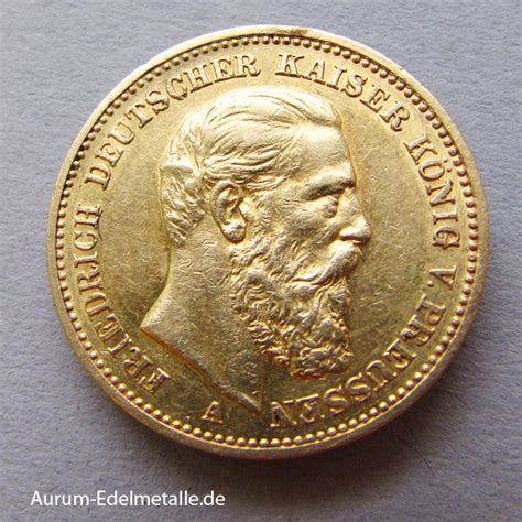 Deutsches Reich Mark Gold Kaiser Friedrich Preussen Aurum