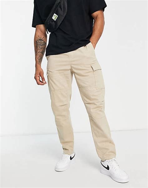 Bershka Regular Fit Cargo Pants In Ecru Asos