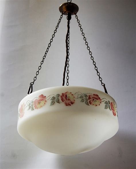 Antique Glass Bowl Hanging Light With Antique Finish Fitting No 37 English Lamp Company