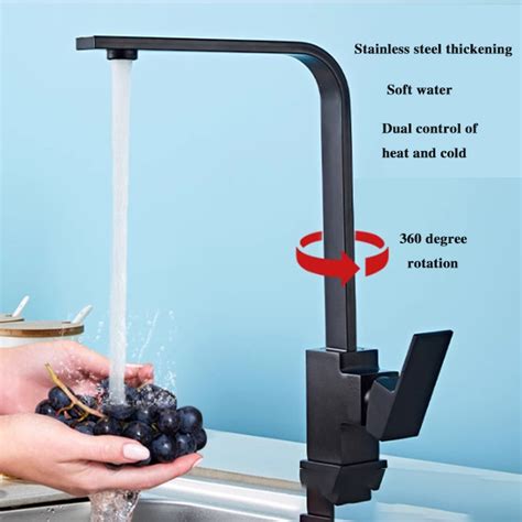 Kitchen Faucet Hot And Cold Water Wash Basin Sink Anti Splash In Square Household All Copper