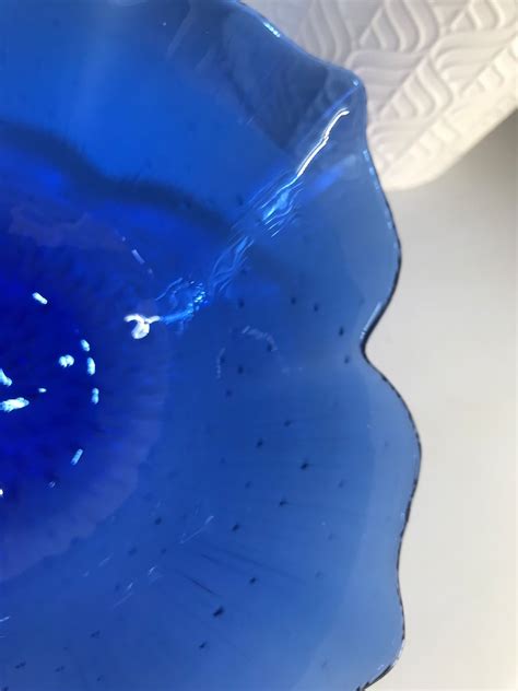 French Cobalt Blue Glass Bowl Etsy