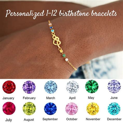 1 12 Birthstone Knot Bracelets Personalized Love Knot Birthstone Bracelet Mother Bracelets