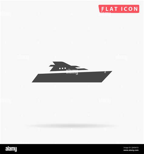 Yacht Flat Vector Icon Hand Drawn Style Design Illustrations Stock