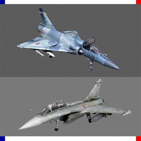 Mirage 2000 and Rafale France 3D - TurboSquid 1849782