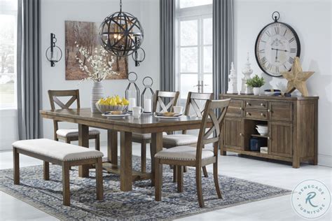 Moriville Grayish Brown Extendable Rectangular Dining Room Set From