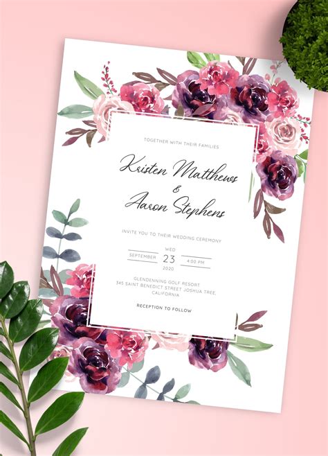 Wedding Invitation Templates, Wedding Reception Invites, Wedding Inv ...