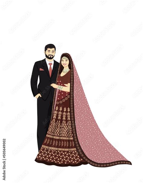 Download Bride And Groom In Wedding Dress Indian Style Stock Vector An