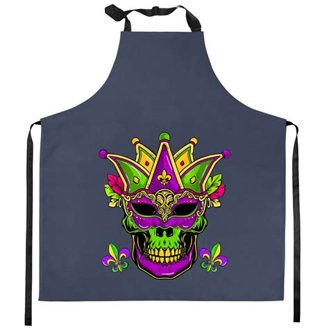 Skeleton Skulls Sugar Skull Mardi Gras Party Apparel Mardi Gras Carnival Skull Kitchen Aprons ...