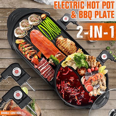 Electric Shabu Shabu Korean Bbq Grill With Hotpot Samgyupsal Shopee