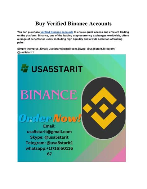 PPT Buy Verified Binance Accounts PowerPoint Presentation Free