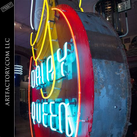 Rare Dairy Queen Neon Sign - Original Vintage Pole Sign