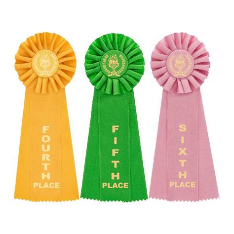 Victory Award Rosette Ribbons 4th 5th 6th Place Achievements Clinch Star