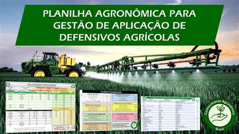 Planilha Agron Mica Para Gest O De Aplica O De Defensivos Agr Colas E