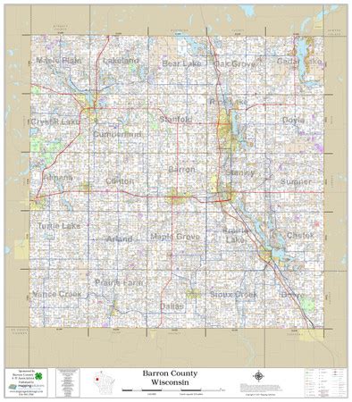 Barron County Wisconsin 2022 Wall Map | Mapping Solutions