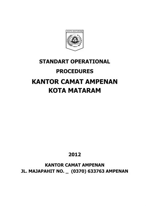 Pdf Standart Operational Procedures Sip Sip Ppid Mataramkota Go Id File Sop Pdf · Standar