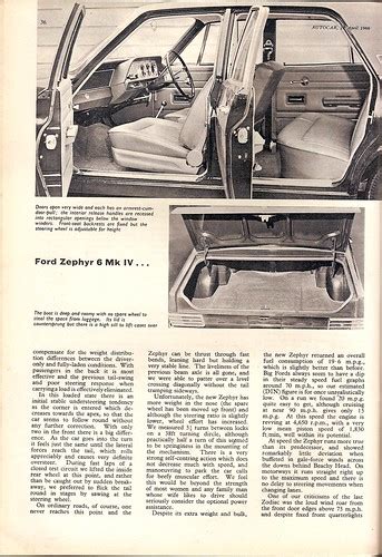 Ford Zephyr 6 Mk IV Road Test 1966 4 PHK616D No Data Trigger S