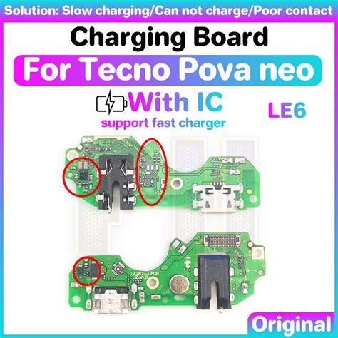 USB Charging Charger Port Board For Tecno Pova Neo LE6 With IC USB Port