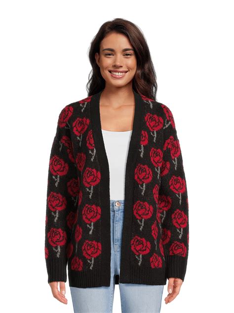 No Boundaries Juniors Jacquard Cardigan Sweater Midweight Sizes Xs