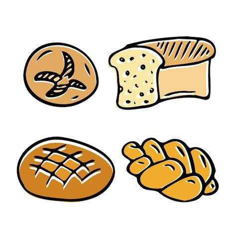 Premium Vector Bakery Shop Vector Icons Baked Bread Products Wheat