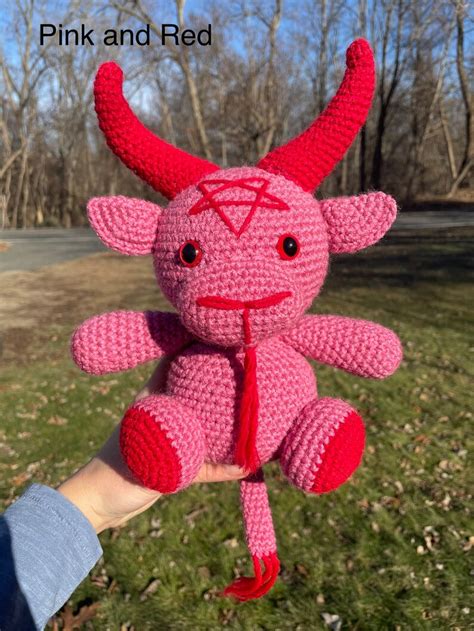 Baphomet Devil Goat Crochet Plushie Satan Goat 666 Goat Etsy