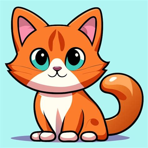 Gato Lindo Dibujado A Mano Con Una Pegatina De Dibujos Animados Icono