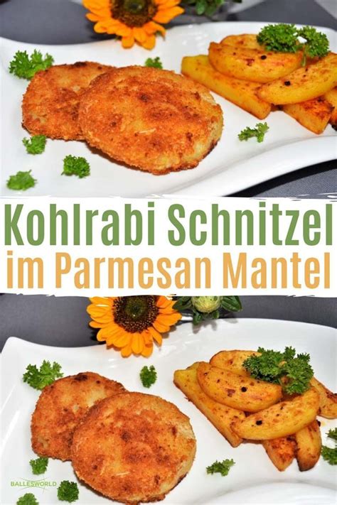 Vegetarische Schnitzel aus feinem Kohlrabi mit einer kräftigen Panade