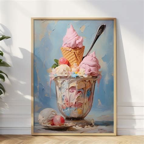 Ice Cream Desert Food Poster Food Wall Art Print Desert Wall Art