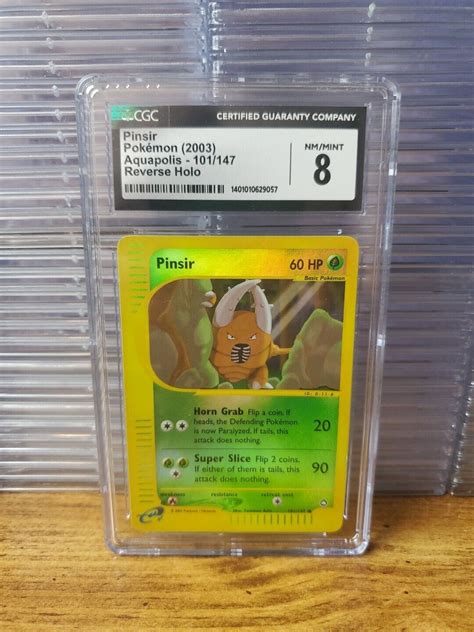 2003 Pokemon Aquapolis 101 147 Pinsir Reverse Holo CGC 8 Near Mint