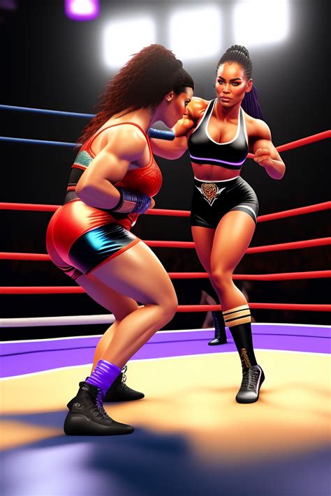 Lexica A Woman Wrestling With Another Woman In A Wrestling Ring