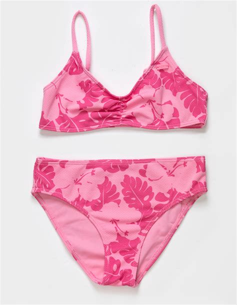 ROXY All About Sol Girls Bralette Bikini Set PINK Tillys