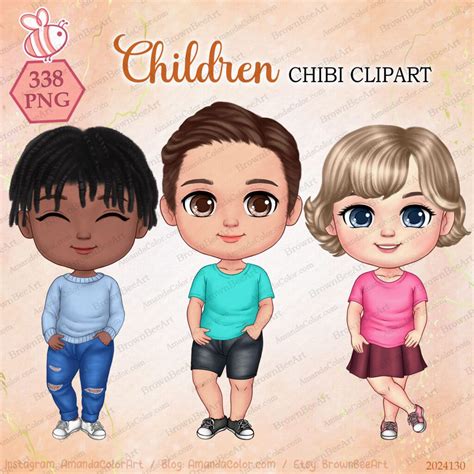 Children clipart, Kids clipart, Grandkids clipart, Cute clipart, Chibi ...