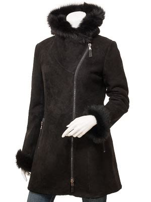 Women S Black Shearling Parka Detroit WOMEN Caine