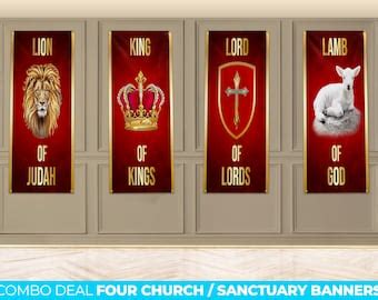 Church Sanctuary Banners Lion Of Judah Lamb Of God Lord Of Lords