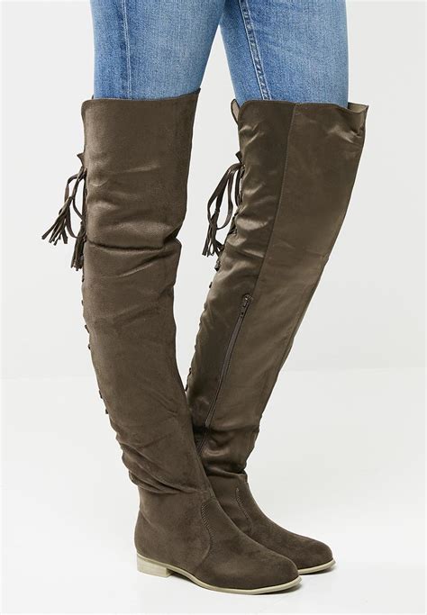 Gabriella Over The Knee Boot Taupe Footwork Boots