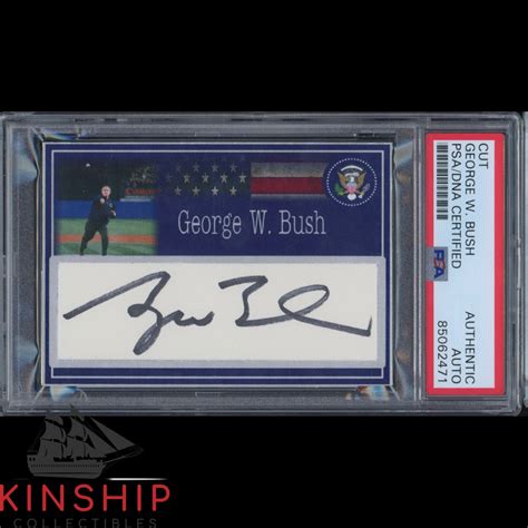 New Listingpresident George W Bush Signed Custom Trading Card Cut Psa