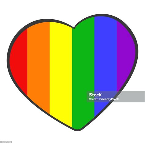 Heart In The Colors Of The Lgbt Rainbow Flag Stock Illustration