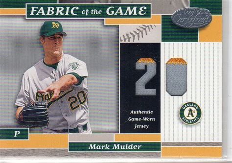 2002 ATHLETICS Leaf Certified Fabric Of The Game 109JN Mark Mulder