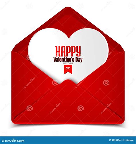 Cartão Do Dia De Valentim Ilustração Do Vetor Do Envelope Vermelho