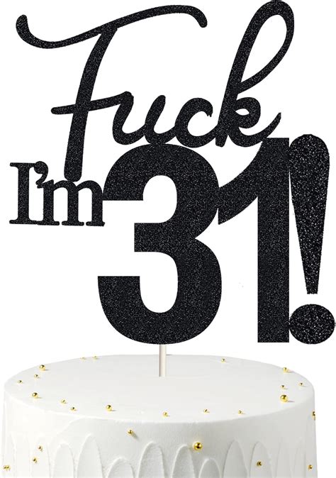 31 Cake Toppers 31 Birthday Cake Toppers Black Glitter