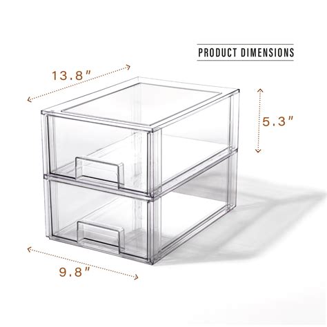 Bino Stackable Storage Drawers Large 2 Pack Clear The Crate