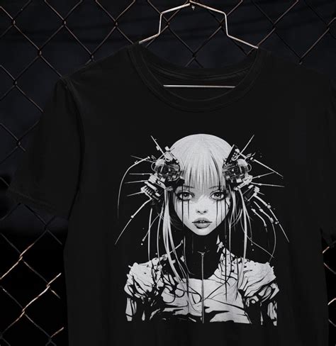 Cyberpunk Anime Girl T Shirt Gothic Girl T Shirt Fairycore Alt