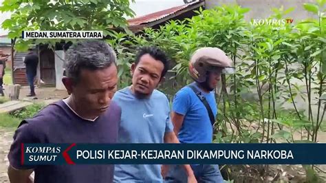 Momen Personel Polrestabes Medan Kejar Pelaku Narkoba Di Jermal