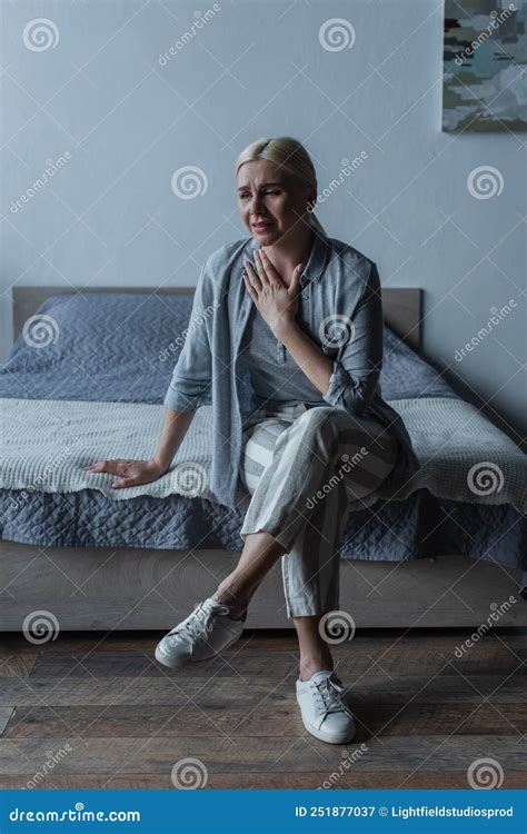 Full Length Of Upset Blonde Woman Stock Image Image Of Depression Climax 251877037