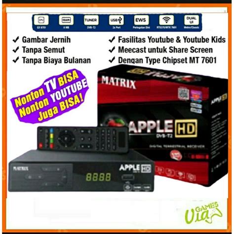 Jual Set Top Box Matrix STB Matrix Apple HD Receiver TV Digital DVB T2