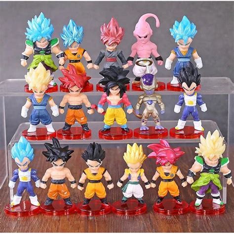 Dragon Ball Z Kit 16 Miniaturas Dragonball Boneco Goku Black Broly