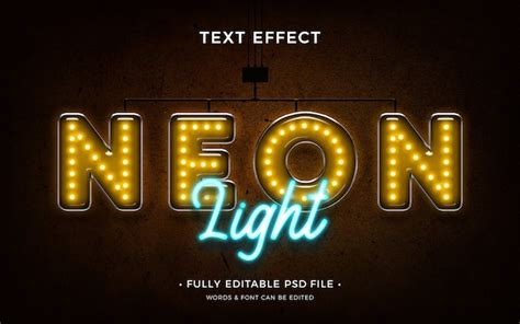 Efeito De Texto De Luz Neon PSD Premium