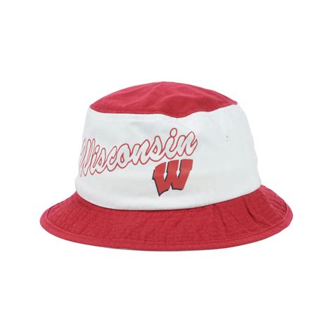 Adidas Wisconsin Badgers Script Bucket Hat in Red for Men | Lyst