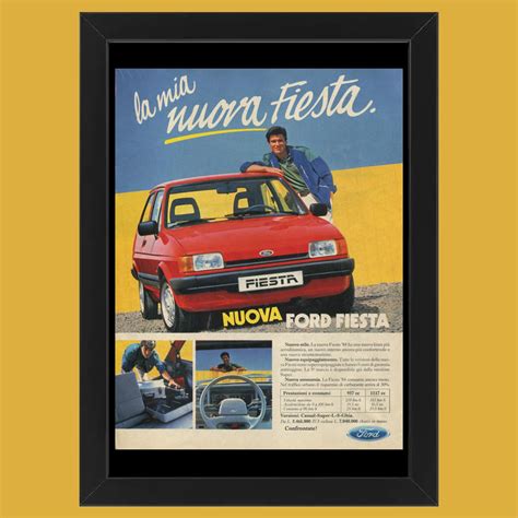 Ans 80 Publicité Original Ford La Mia Nuova Fiesta Cadre Mynumi