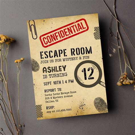 Escape Room Birthday Invitation Editable Escape Room Invitation Boy Escape Room Invite Girl