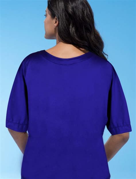 Plus Size Ink Three Quarter Sleeve Swim Tee